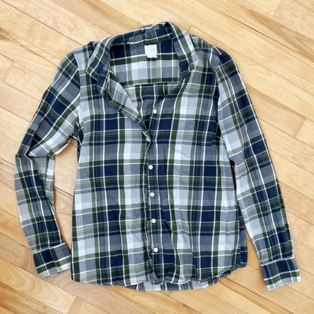 J. Crew Plaid Button Down Shirt - Size XS